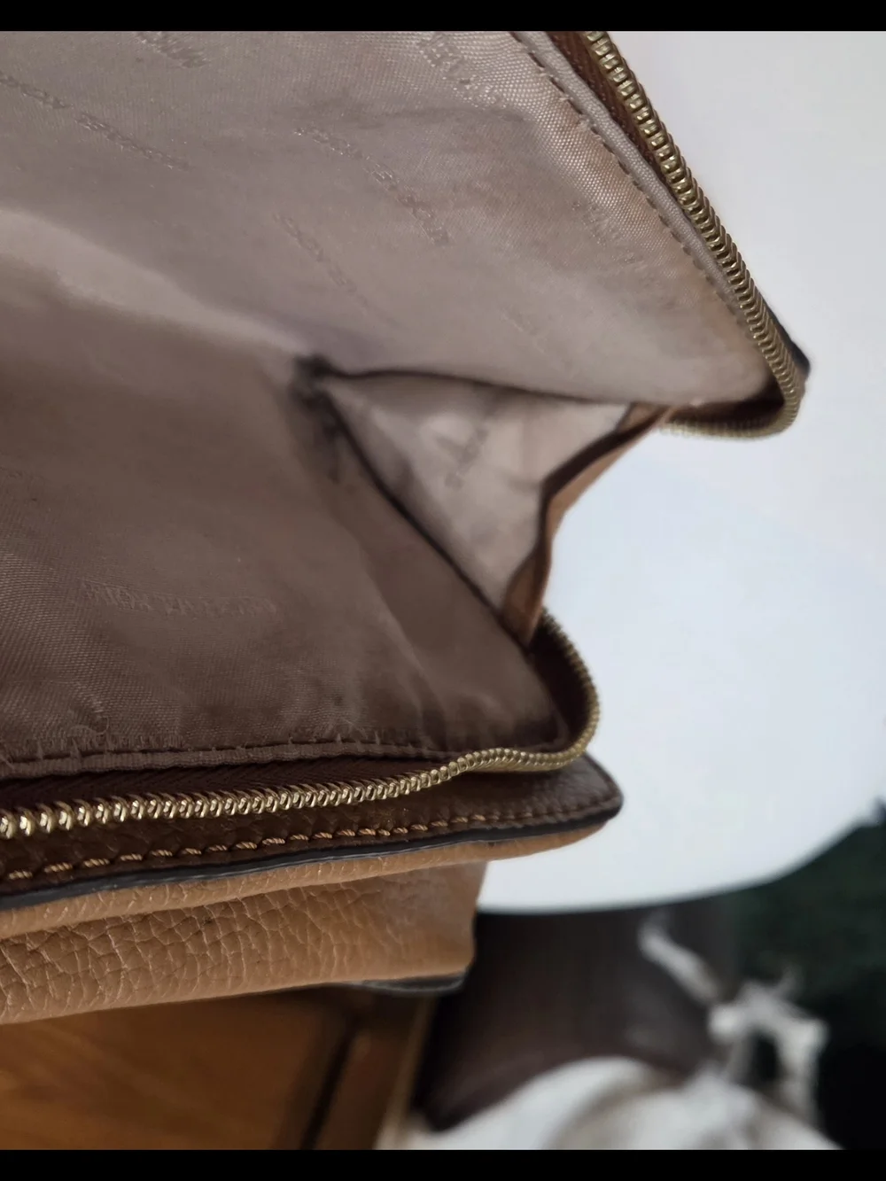 Michael Kors Brown Leather Makeup Bag